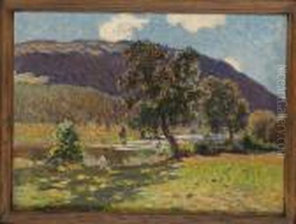 Norrlandskt Landskap Oil Painting by Anton Genberg