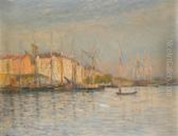 Strandvagen - Stockholm Oil Painting by Anton Genberg