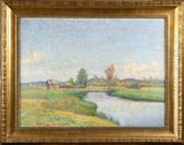 Sommarlandskap I Sikas Oil Painting by Anton Genberg