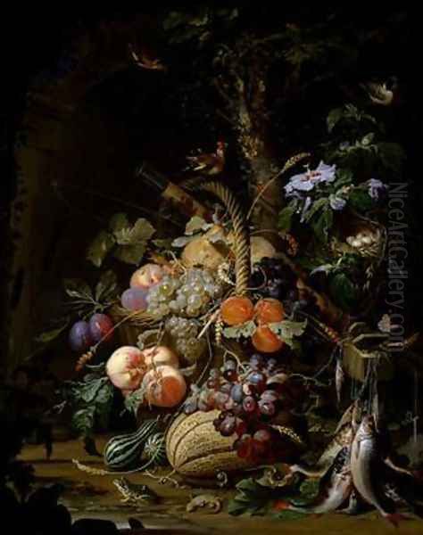 Still life of fruit Oil Painting by Abraham Mignon