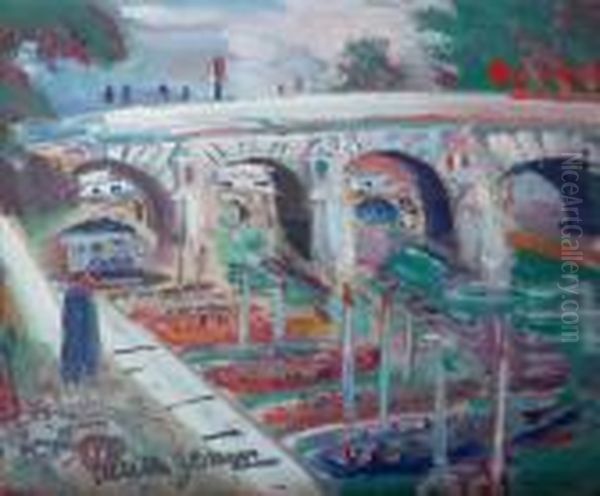 Paris, La Seine Oil Painting by Lucien Genin