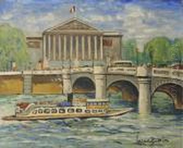 L'assemblee Nationale Oil Painting by Lucien Genin