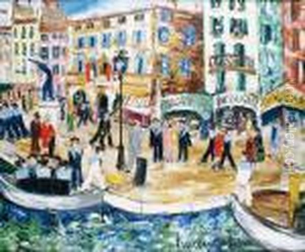 Le Port De Toulon Oil Painting by Lucien Genin