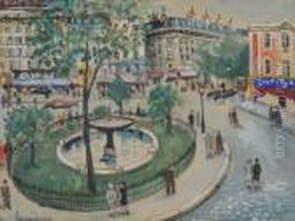 Place Pigalle Oil Painting by Lucien Genin