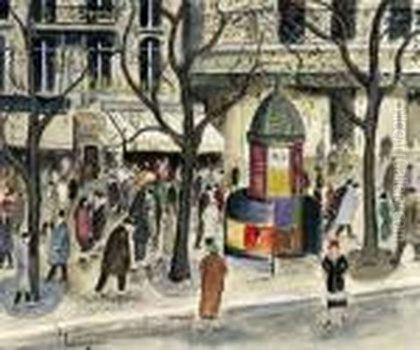 Boulevard Anime Oil Painting by Lucien Genin