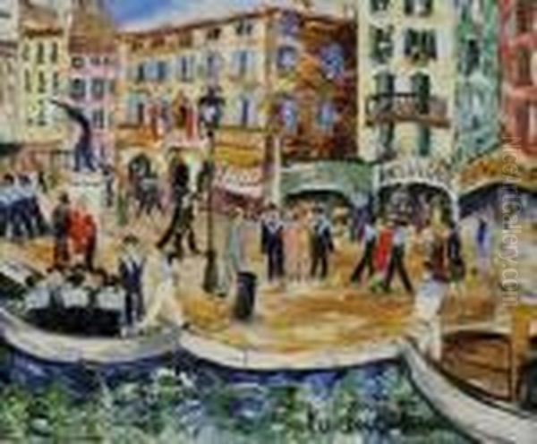 Le Port De Toulon Oil Painting by Lucien Genin