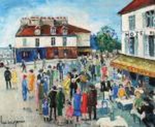 Place De Theatre Oil Painting by Lucien Genin