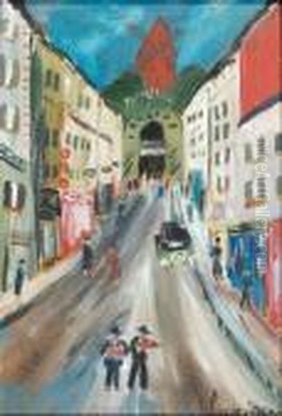 Montmartre Oil Painting by Lucien Genin