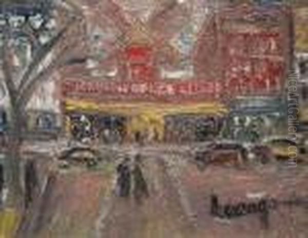 Le Moulin Rouge Oil Painting by Lucien Genin