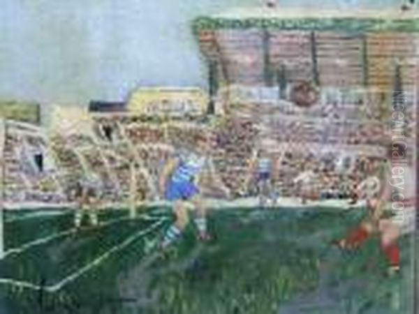 Match De Football Oil Painting by Lucien Genin