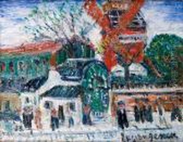 Paris, Le Moulin Rouge Oil Painting by Lucien Genin