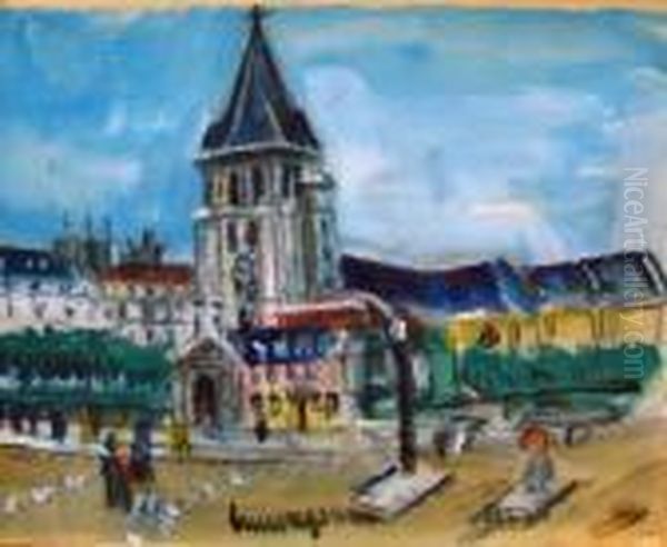 L'eglise Saint Germain Des Pres Oil Painting by Lucien Genin