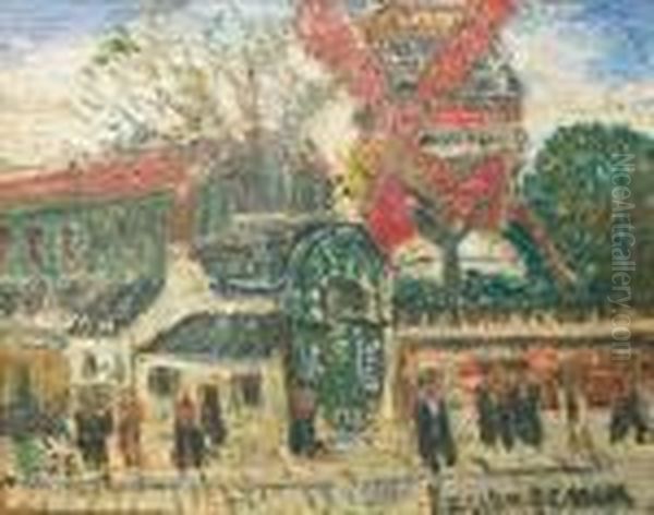 Le Moulin De La Galette Oil Painting by Lucien Genin