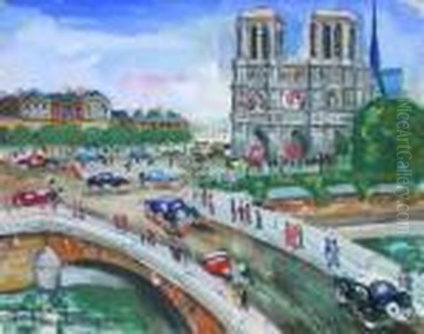 Paris, Les Quais Et Notre Dame by Lucien Genin