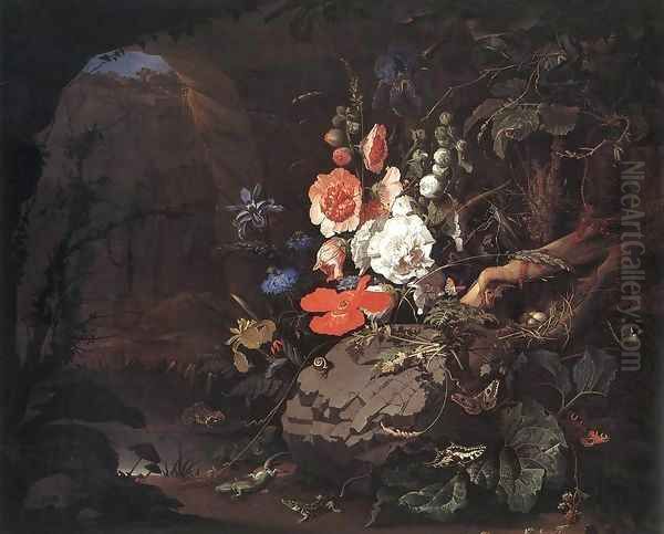 The Nature as a Symbol of Vanitas 2 Oil Painting by Abraham Mignon