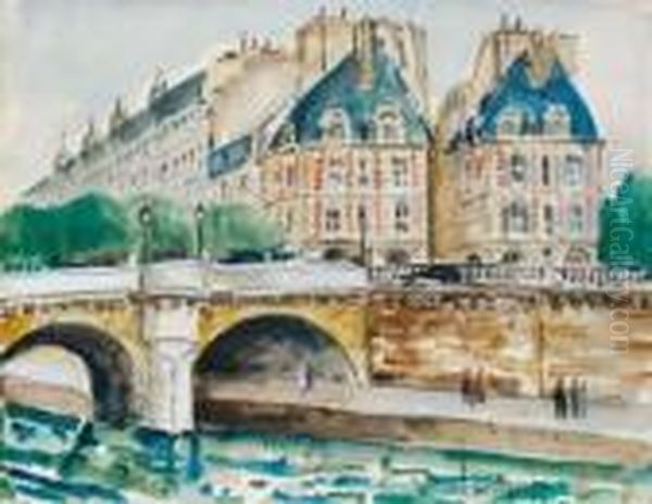 Le Pont Neuf Oil Painting by Lucien Genin