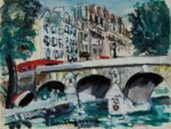 Pont Neuf Oil Painting by Lucien Genin