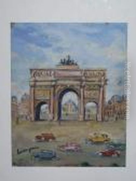  La Porte Du Caroussel  Oil Painting by Lucien Genin