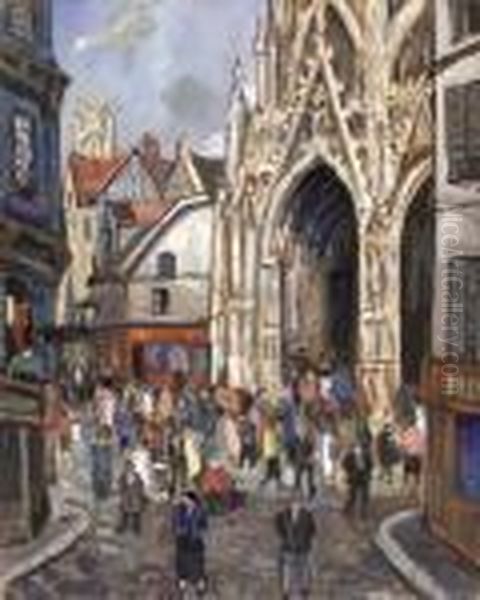 La Cathedrale De Rouen Oil Painting by Lucien Genin