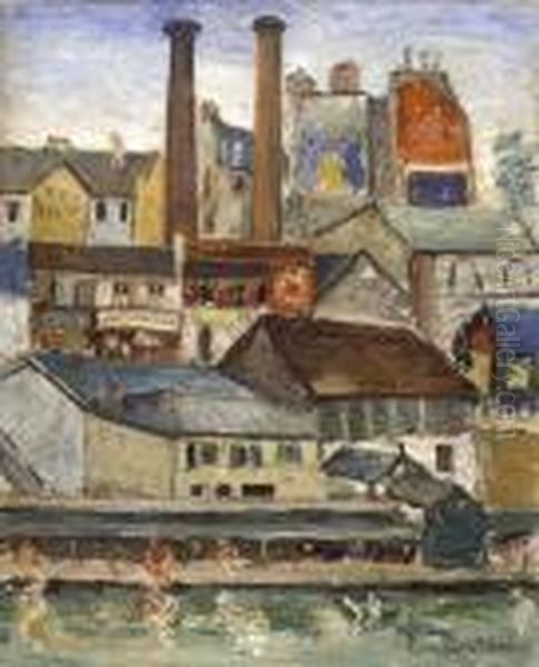 Lavoir Et Cheminees D'usine Oil Painting by Lucien Genin