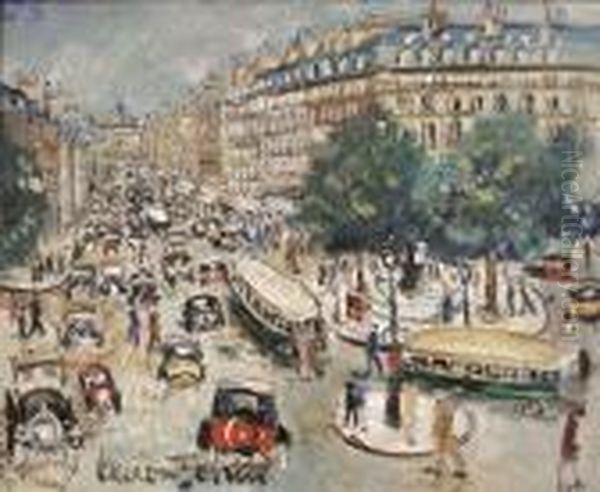 L'avenue De L'opera Oil Painting by Lucien Genin