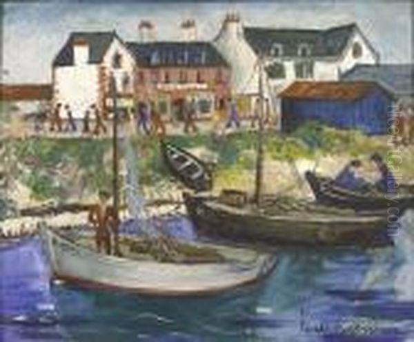 Le Port Breton Oil Painting by Lucien Genin