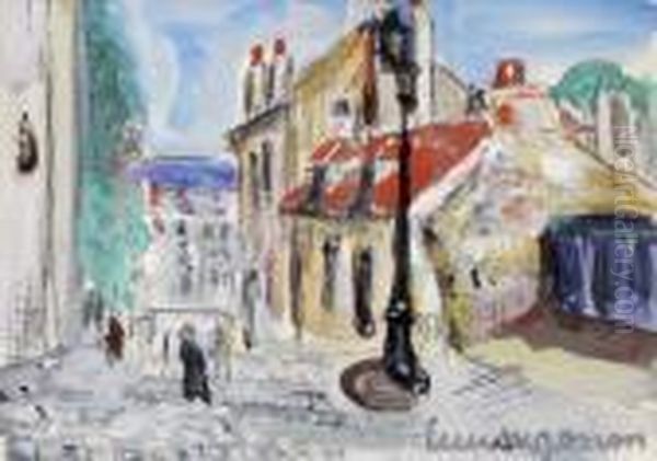 Place A Montmartre Oil Painting by Lucien Genin