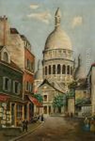 Paris, Le Sacre-cur Oil Painting by Lucien Genin