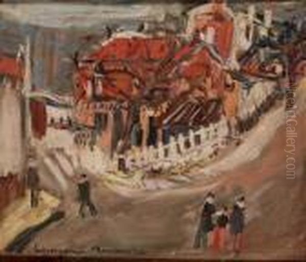 Le Lapin Agile A Montmartre Oil Painting by Lucien Genin