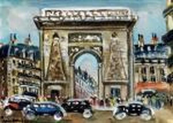 Porte Saint Denis Oil Painting by Lucien Genin