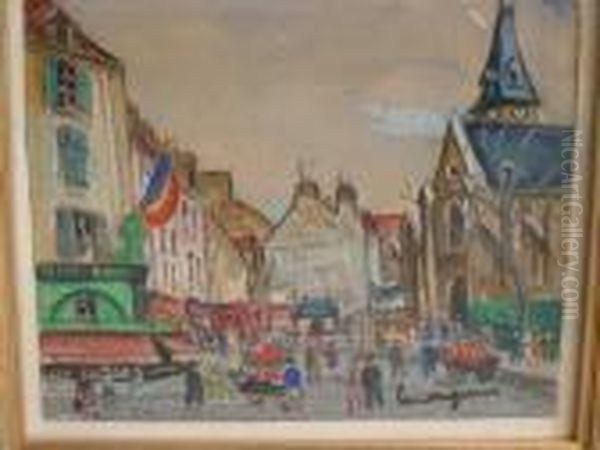 Leglise Saint-medard A Paris Oil Painting by Lucien Genin