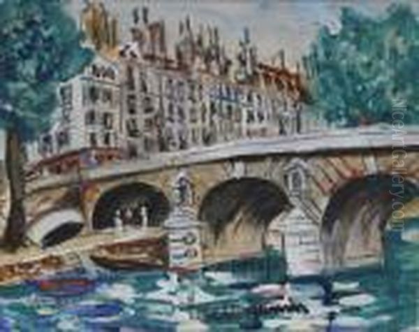 Le Pont Marie Oil Painting by Lucien Genin