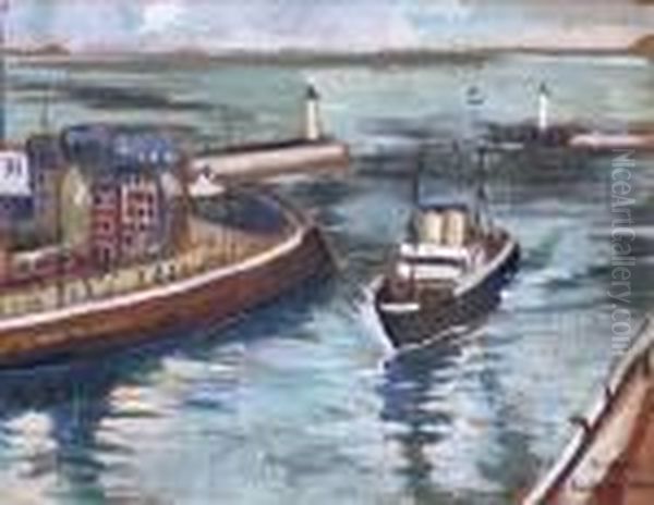 Le Port De Dieppe Oil Painting by Lucien Genin