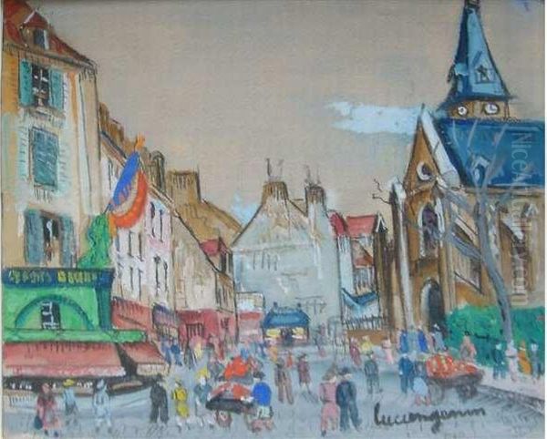 L'eglise Saint-medard A Paris Oil Painting by Lucien Genin