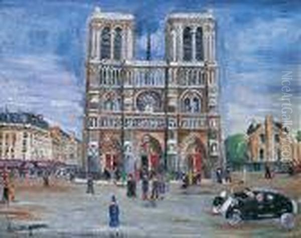 Paris, Notre-dame Oil Painting by Lucien Genin