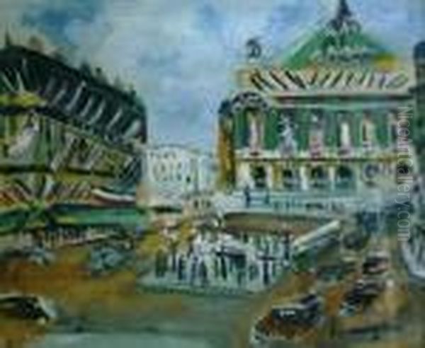 Place De L'opera Oil Painting by Lucien Genin