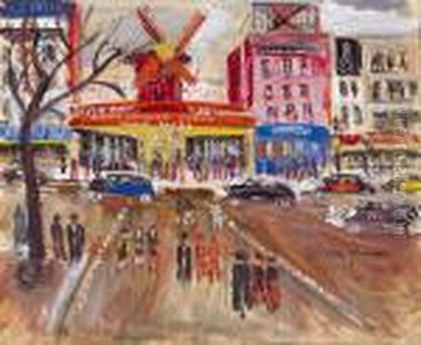 Moulin Rouge Oil Painting by Lucien Genin