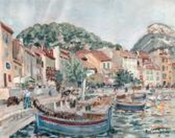 Le Port De Cassis Oil Painting by Lucien Genin