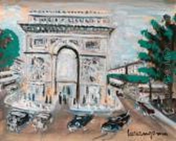 La Place De L'etoile Oil Painting by Lucien Genin