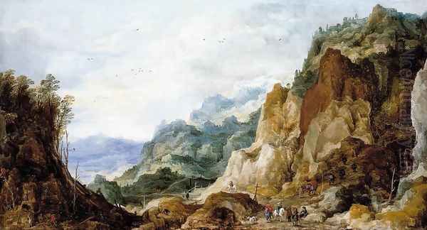 Mountainous Landscape 1621-23 Oil Painting by Joos De Momper