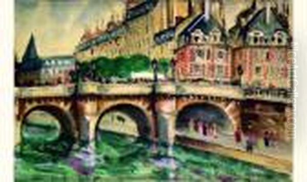 Le Pont Neuf Oil Painting by Lucien Genin