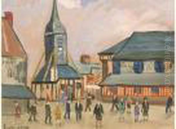 Honfleur Oil Painting by Lucien Genin