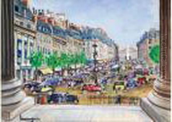 La Rue Royale, Paris Oil Painting by Lucien Genin