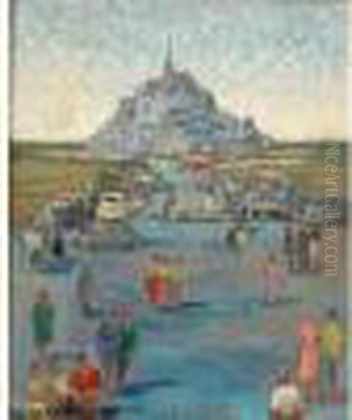 Le Mont Saint-michel Oil Painting by Lucien Genin