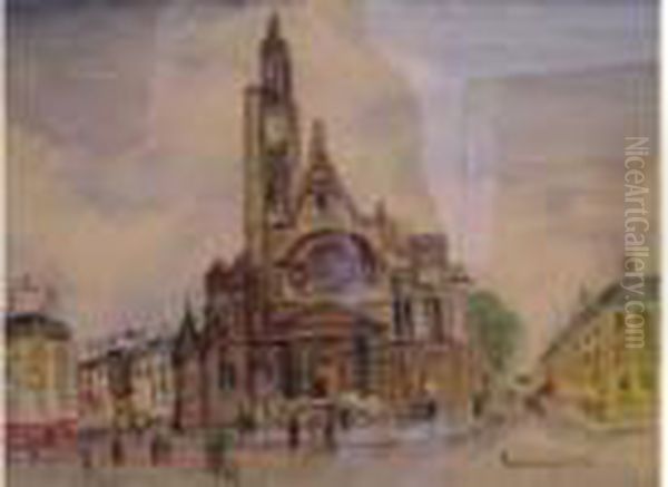 Paris, Eglise Sainte-genevieve Oil Painting by Lucien Genin