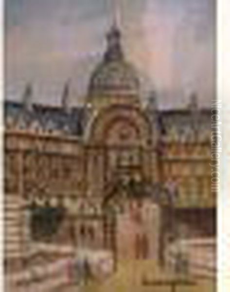 Paris, L'hotel Des Invalides Oil Painting by Lucien Genin