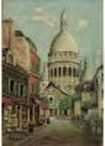 Sacre-coeur A Montmartre Oil Painting by Lucien Genin