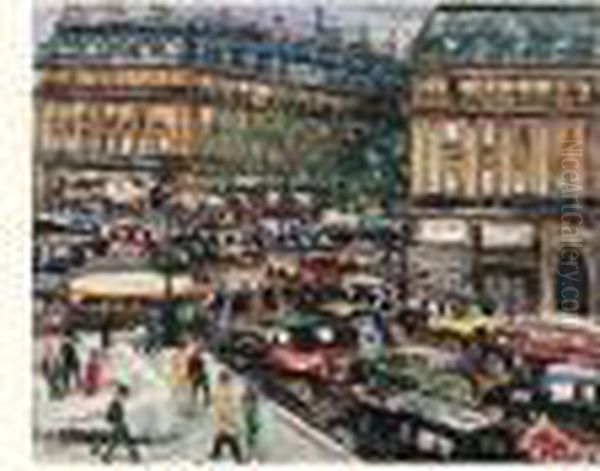 Paris, Place De L'opera Oil Painting by Lucien Genin