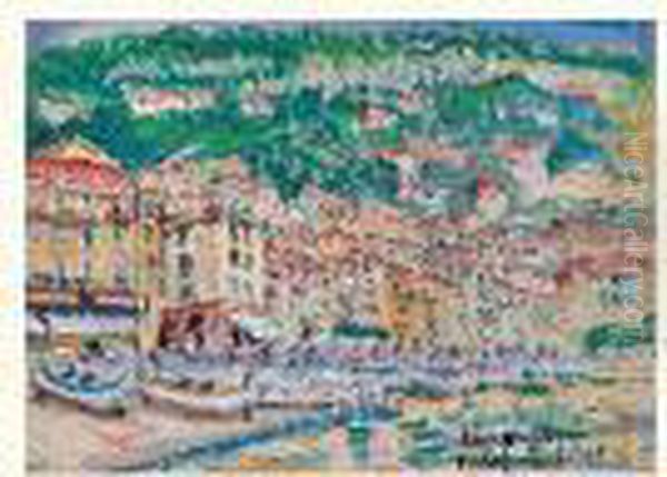 Villefranche Oil Painting by Lucien Genin