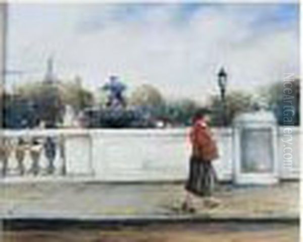 La Place Saint Blaise, Paris Oil Painting by Lucien Genin